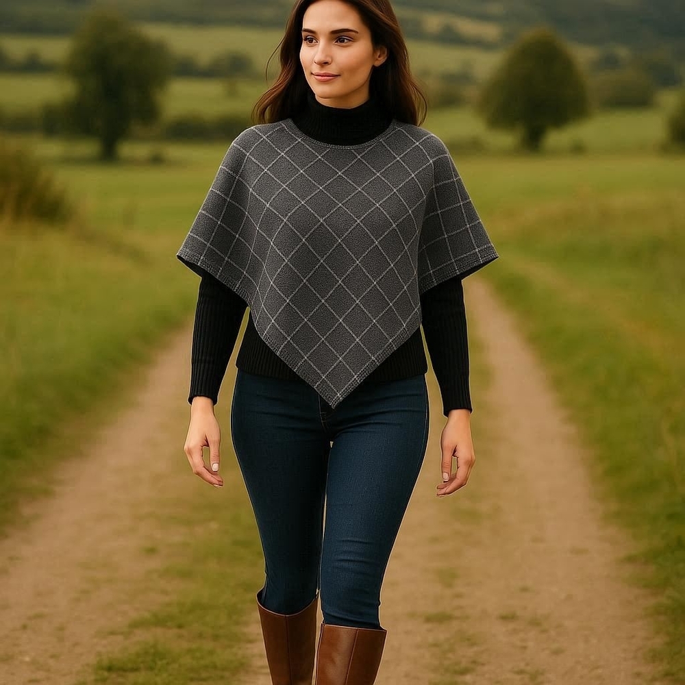 Gray Vintage Wool Shawl Made In Firenze, Italy Fratelli TallI